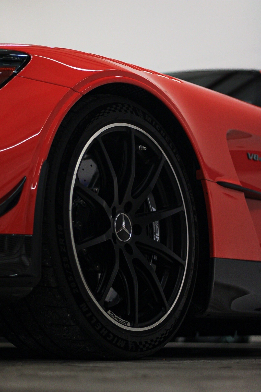 AMG wheel and brake detail closeup, shot at Obsidian Detail Studios